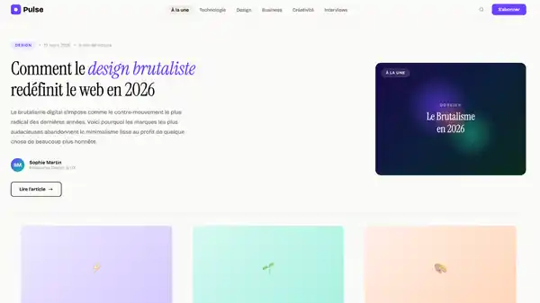 Site blog magazine avec CMS intégré pour publication autonome de contenu, par Habeprod