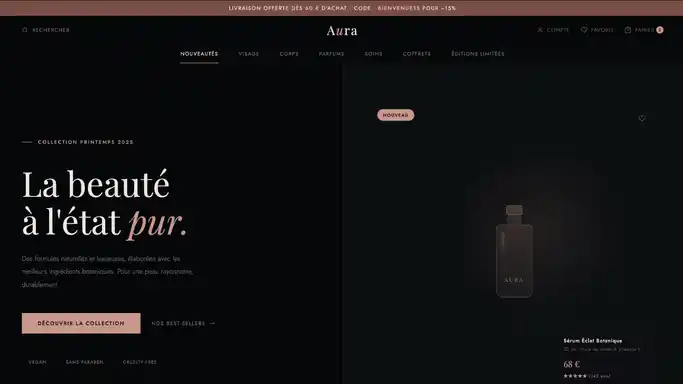 Boutique e-commerce premium avec catalogue produits et paiement en ligne, réalisée par Habeprod