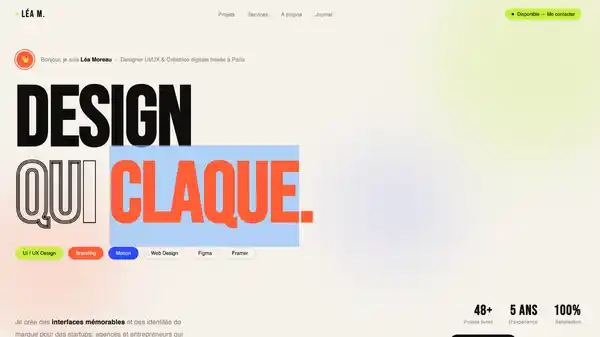 Site portfolio créatif pour agence ou freelance, développé par Habeprod au Mans